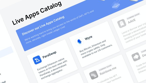 Tu vía de acceso segura a todos tus servicios cripto con el catálogo de aplicaciones de Ledger